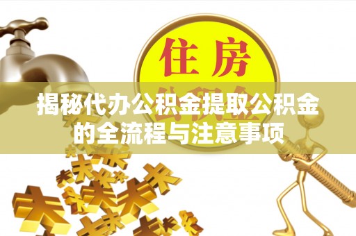 嘉模堂区揭秘代办公积金提取公积金的全流程与注意事项