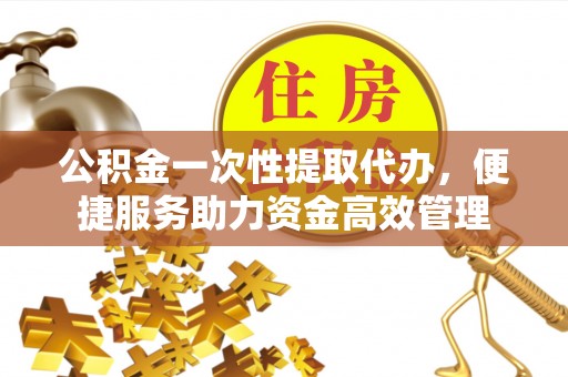 嘉模堂区公积金一次性提取代办，便捷服务助力资金高效管理